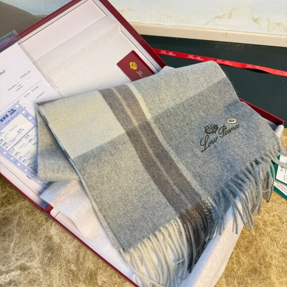Loro Piana Cashmere Check Scarf - Picture 7 of 9